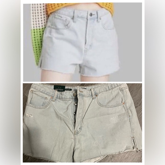 wild fable Pants - Wild Fable Super-High Rise Cut-Off Jean Shorts size 16 Distressed/Light Wash